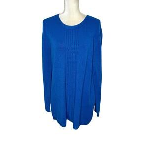 NWT SOFT SURROUNDINGS Women's XL Priscilla Knit Tunic Swing Sweater Royal Blue